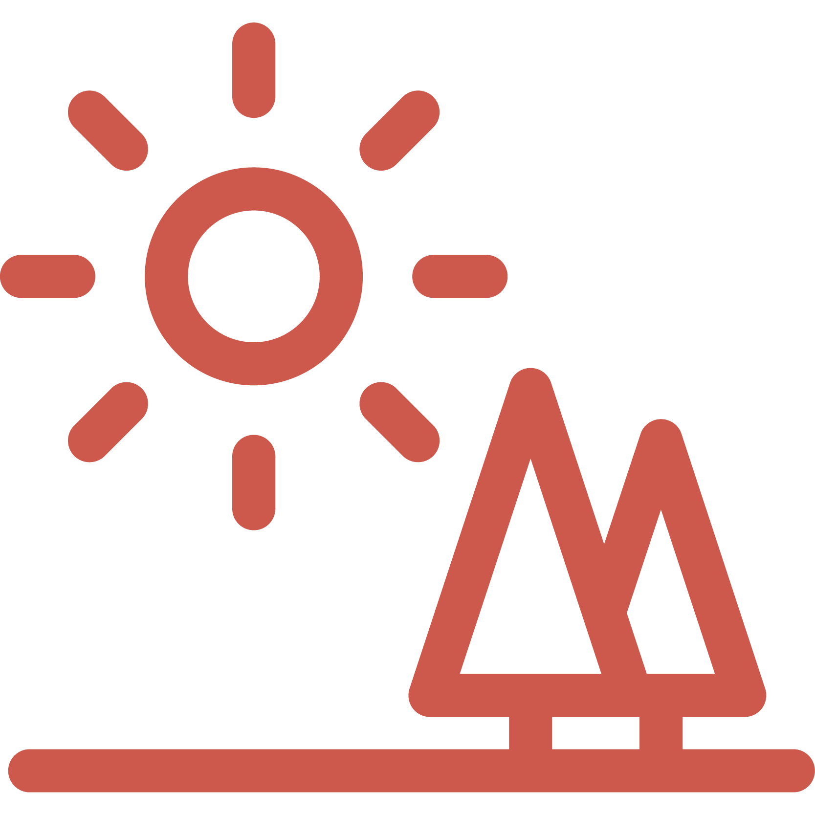 Logo de un sol y dos árboles en naranja